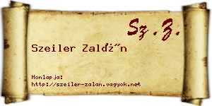 Szeiler Zalán névjegykártya